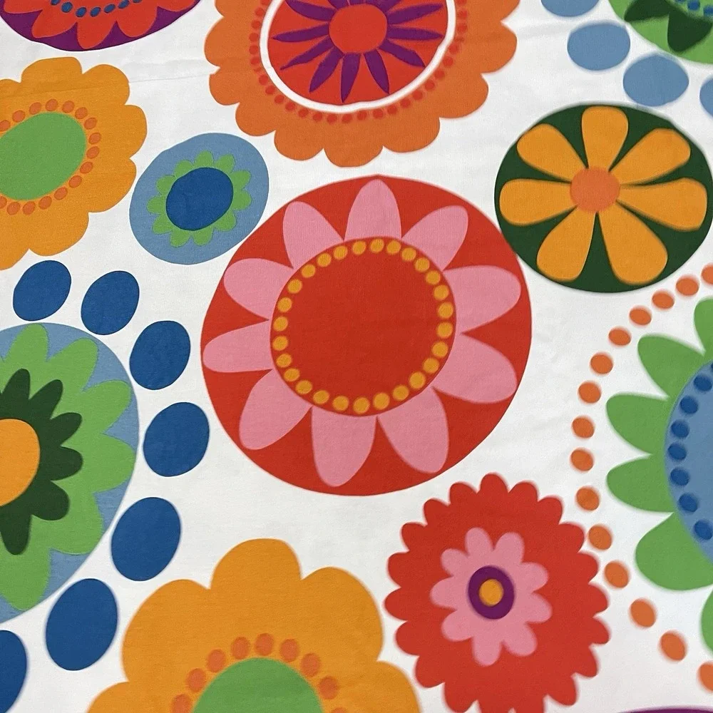 VTG IKEA Helen Trast 2007 Fabric Large Mod Floral Slower Hippie 57x72 Retro MCM